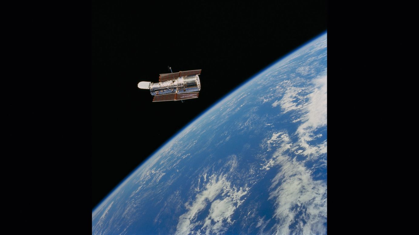 The Hubble Space Telescope was launched April 24, 1990, from Kennedy Space Center, Florida, aboard the space shuttle Discovery. NASA calls Hubble the "most significant advance in astronomy since Galileo's telescope." Hubble has given us new, better views of our solar system and has taken us hundreds of light years away to the edge of the universe. 