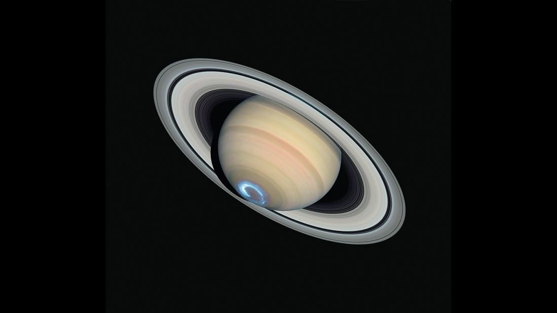 Hubble captured this image of Saturn in 2004, a view so sharp that some of the planet's smaller rings are visible. 