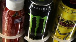 living to 100 energy drinks close up