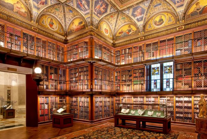 Now the <a href="index.php?page=&url=http%3A%2F%2Fwww.themorgan.org%2F" target="_blank" target="_blank">Morgan Library and Museum</a>, this was once the private library of financier Pierpont Morgan. Built between 1902 and 1906, the library features towering triple tiers of bookcases made of bronze and inlaid Circassian walnut. J.P. Morgan Jr. gave his father's library to the public in 1924. Admission is $18 for adults. <br />
