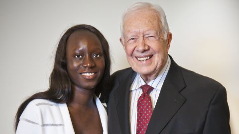 Fatu Kekula with former President Jimmy Carter