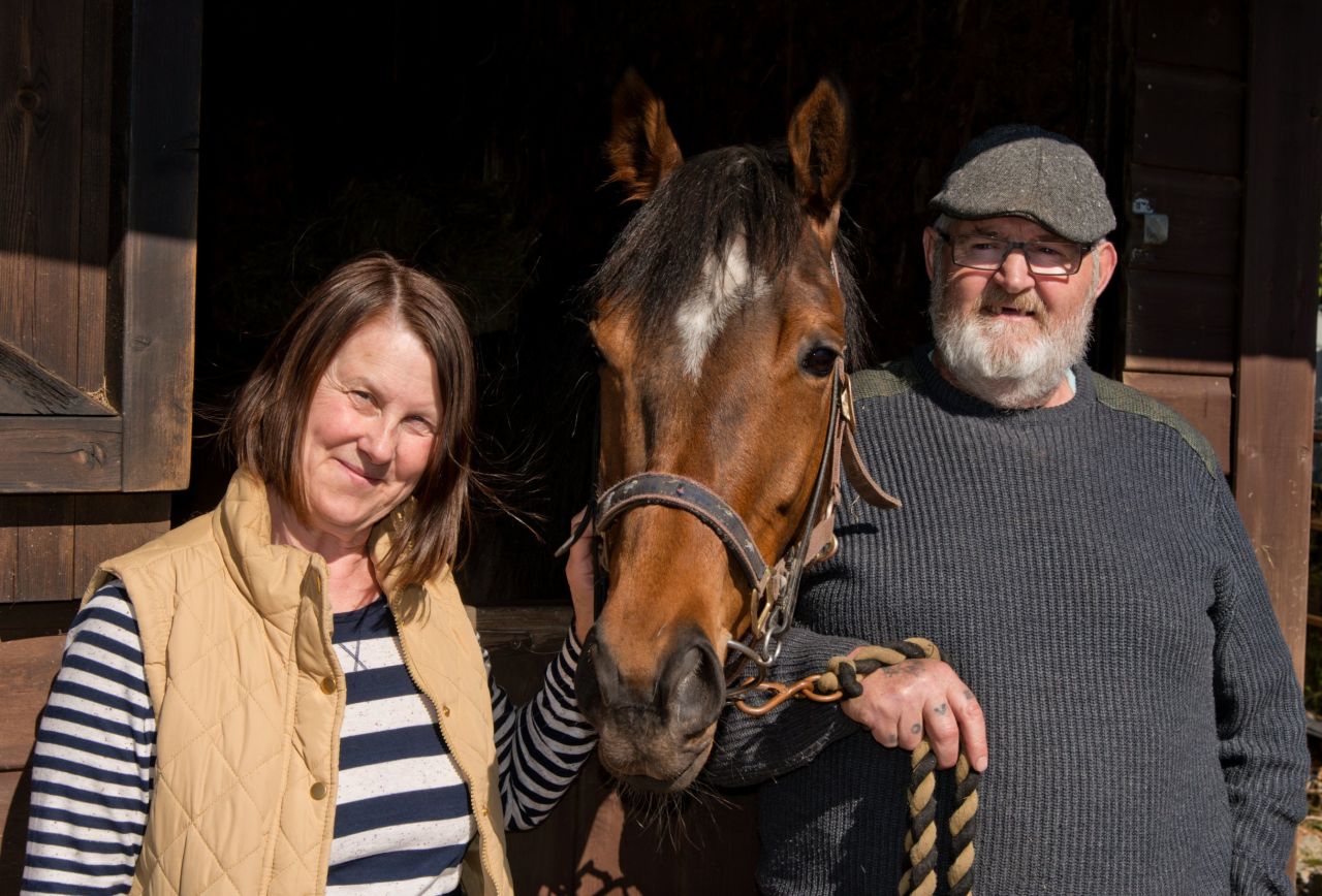 Jan Vokes (left) says her adventure with Dream Alliance "kept me sane." She has now bred another horse to continue the dream begun by the Welsh alliance of villagers.