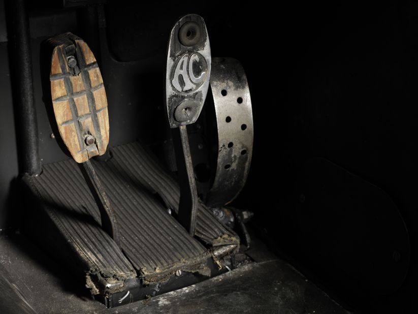 As the car was derived from the AC Roadster Cobra, the pedals still bear the markings of British manufacturer AC.