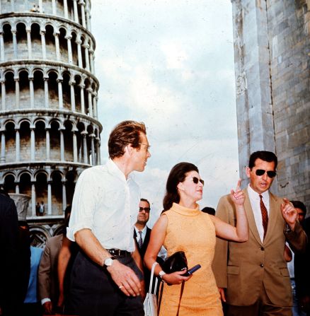 Princess Margaret, seen here touring Pisa, Italy, with her then-husband, the photographer Lord Snowdon, in 1968, was the "spare" to current Queen Elizabeth II; she died in 2002.