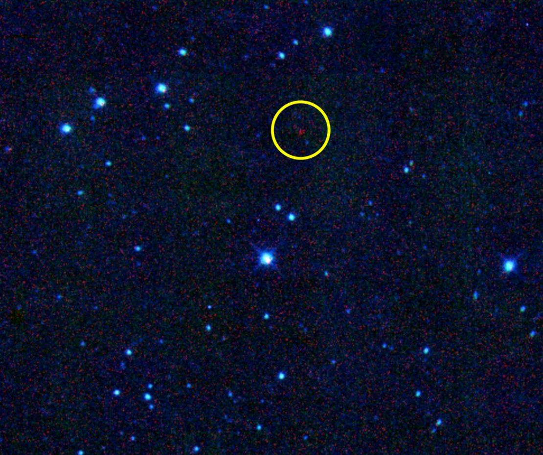 The red dot is an infrared photo of Malala's asteroid.