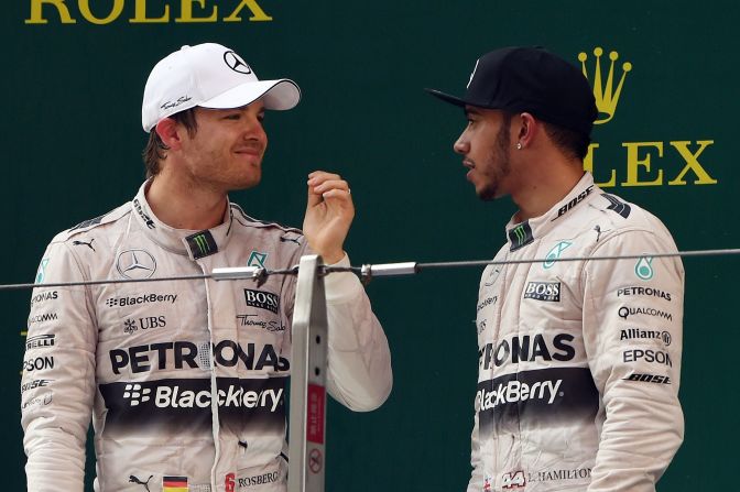 However, the British driver's Mercedes teammate Nico Rosberg was not so happy after finishing second. 