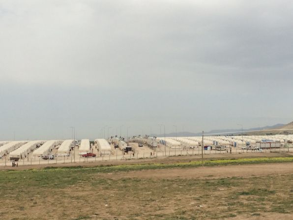 The Shariya camp opened six months ago and now 4,000 tents line the dusty ground, providing shelter to thousands of refugees.
