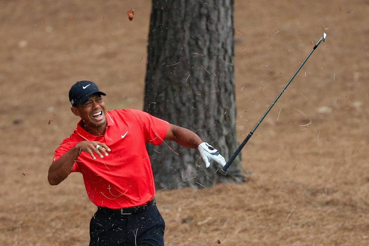 Tiger Woods hurt his wrist after hitting from the pine straw on the ninth hole during his final round. The four-time Masters winner saved par but bogeyed the next hole to drop to four under par.