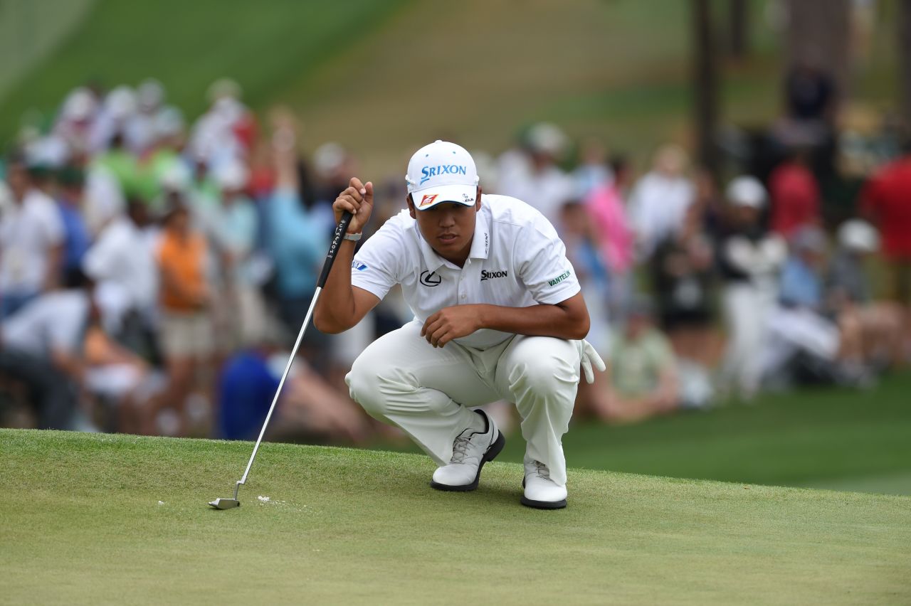 Japan's Hideki Matsuyama leaped up the leaderboard to a tie for fourth after his 13th hole, where he made an eagle-three after birdies at eight, 10 and 11. 