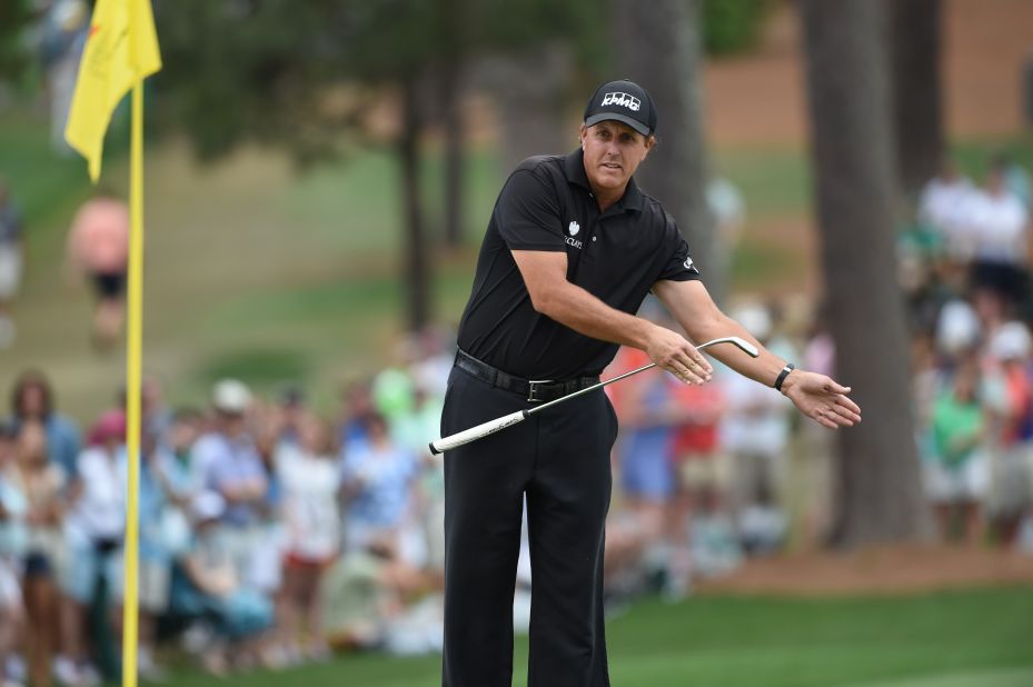 Mickelson, playing in the group behind Spieth, was tied for second with Justin Rose on 12 under after 11 holes, and birdied the 13th, but dropped back with a bogey at 14. 