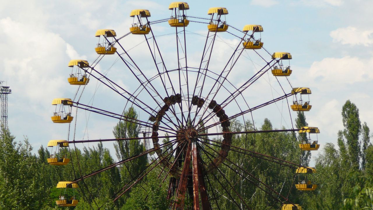 Pripyat's amusement park is its most photographed area. Barely used, its rusty funfair wheel has become a symbol of a once lively city silenced by disaster.<br />