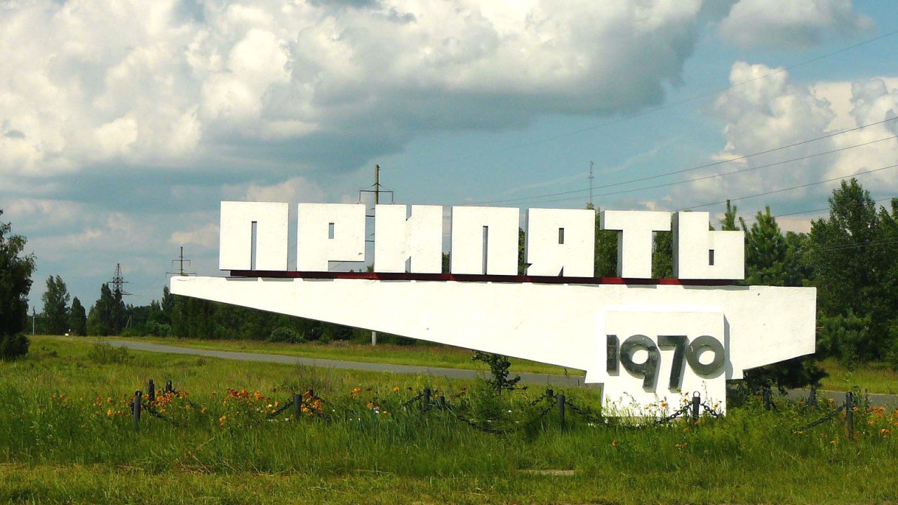 This sign on the city's limits reads "Pripyat" and gives its foundation year, 1970.