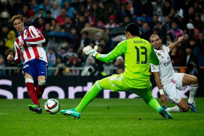 After scoring just once for the Serie A side, he returned to the Vicente Calderon Stadium. Torres helped Atletico eliminate city rival Real Madrid in the last 16 of the Spanish Cup with two goals in the second leg at the Santiago Bernabeu. He scored again in the quarterfinal defeat by Barcelona.