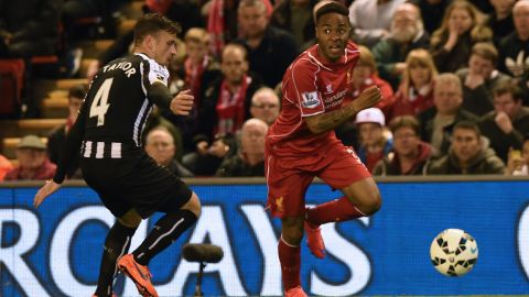Liverpool's English midfielder Raheem Sterling scored against Newcastle to help secure a 2-0 win.