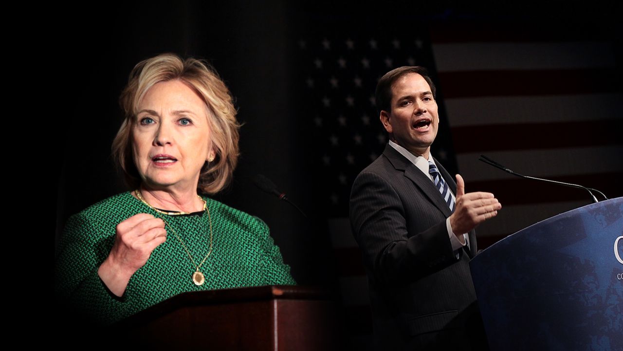 CNNE hillary clinton marco rubio side by side