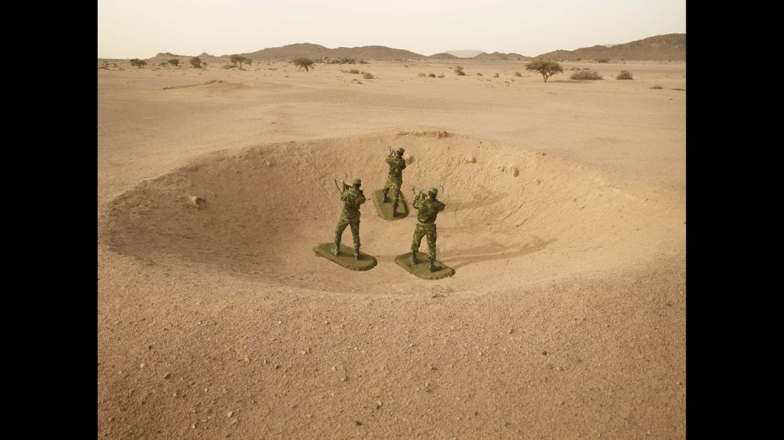 Real-life soldiers from Western Sahara are made to look like toy soldiers in a photo project by Simon Brann Thorpe. Western Sahara is a long-disputed region of northwestern Africa.