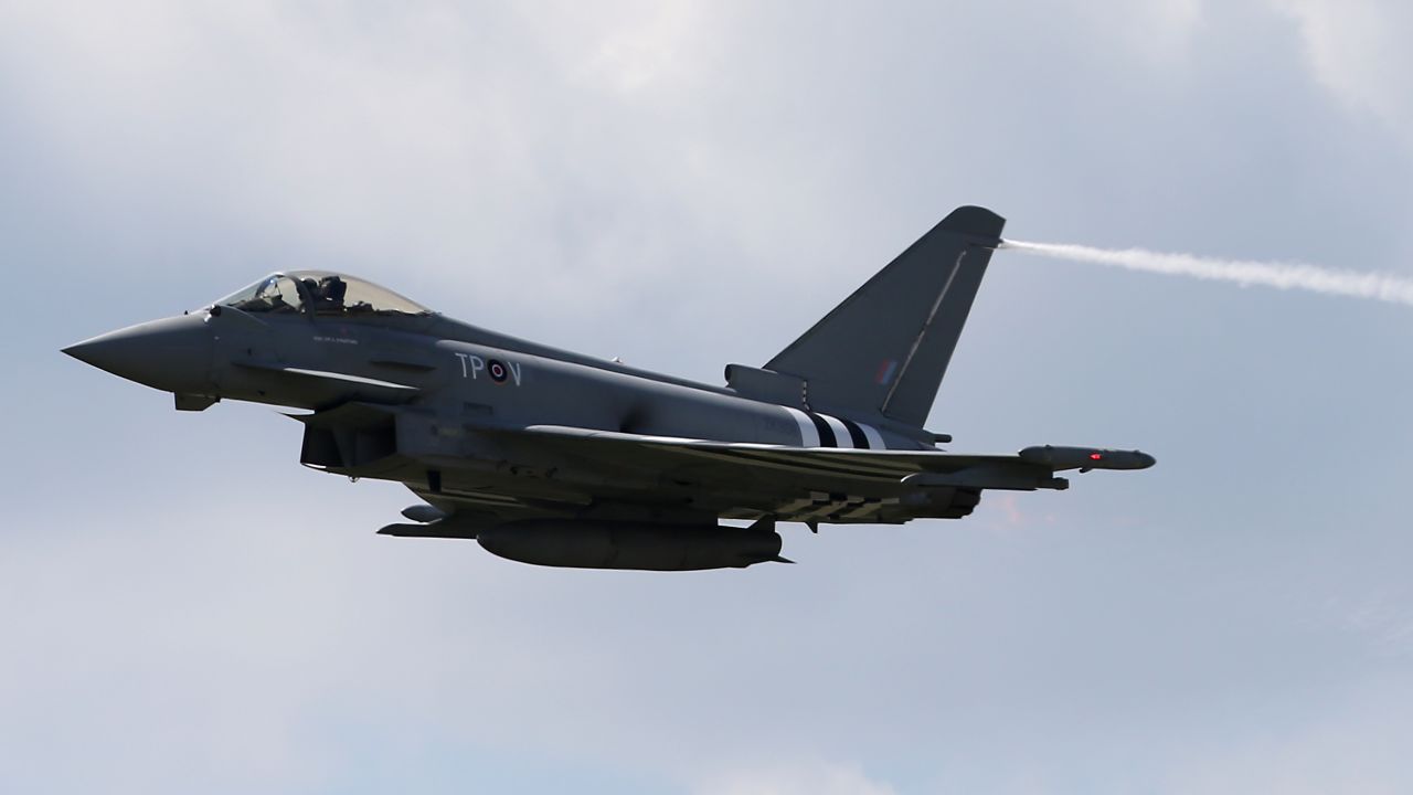 A UK Royal Air Force Typhoon. Four of the Typhoons will participate in drill in Japan and South Korea.