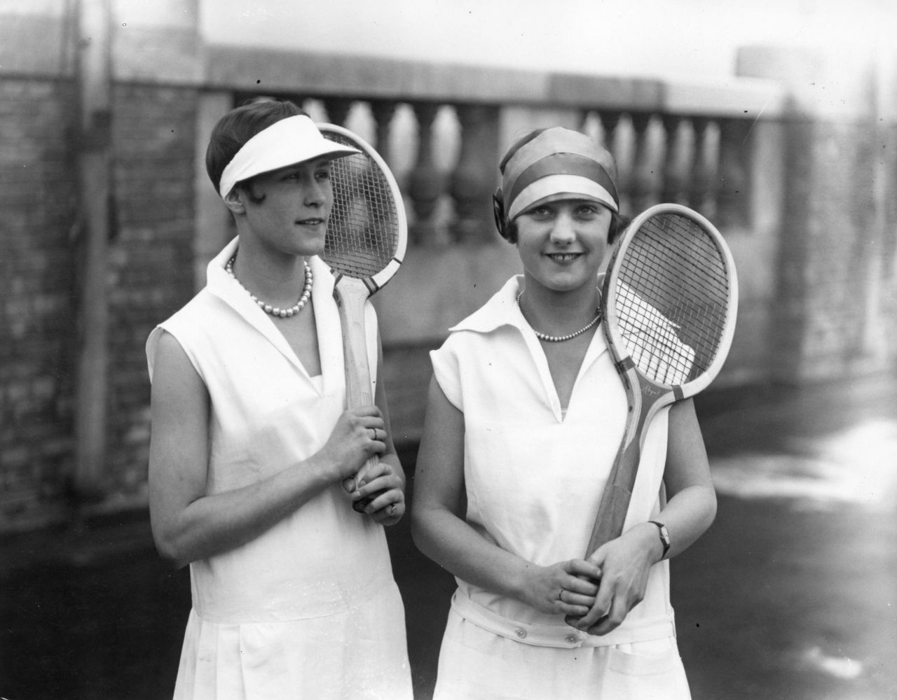 "One of the earliest innovations they had was the wearing of all-white, which caught on pretty quickly because it was a way for sweat to be hidden," explains Rothenberg of a dress code that still remains at Wimbledon today.<br />"Especially for the women, being seen to be perspiring was unthinkable and incredibly unsightly."<br />By the 1920s, sportswear had become less restrictive, with these two women wearing sleeveless tops and sun visors in 1926.