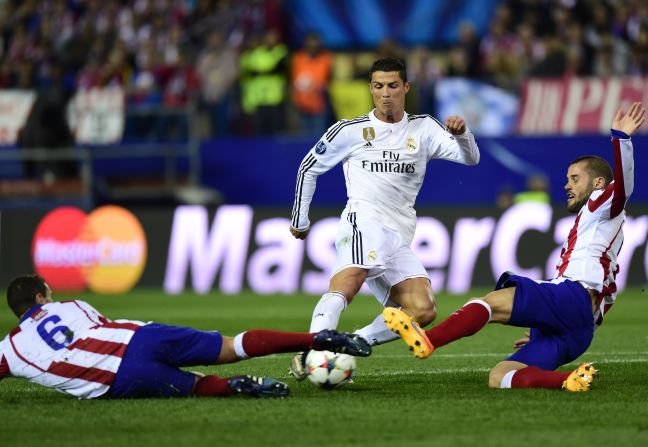 Cristiano Ronaldo could not add to his formidable goal tally in the first leg of the quarterfinal tie in the Vicente Calderon Tuesday.