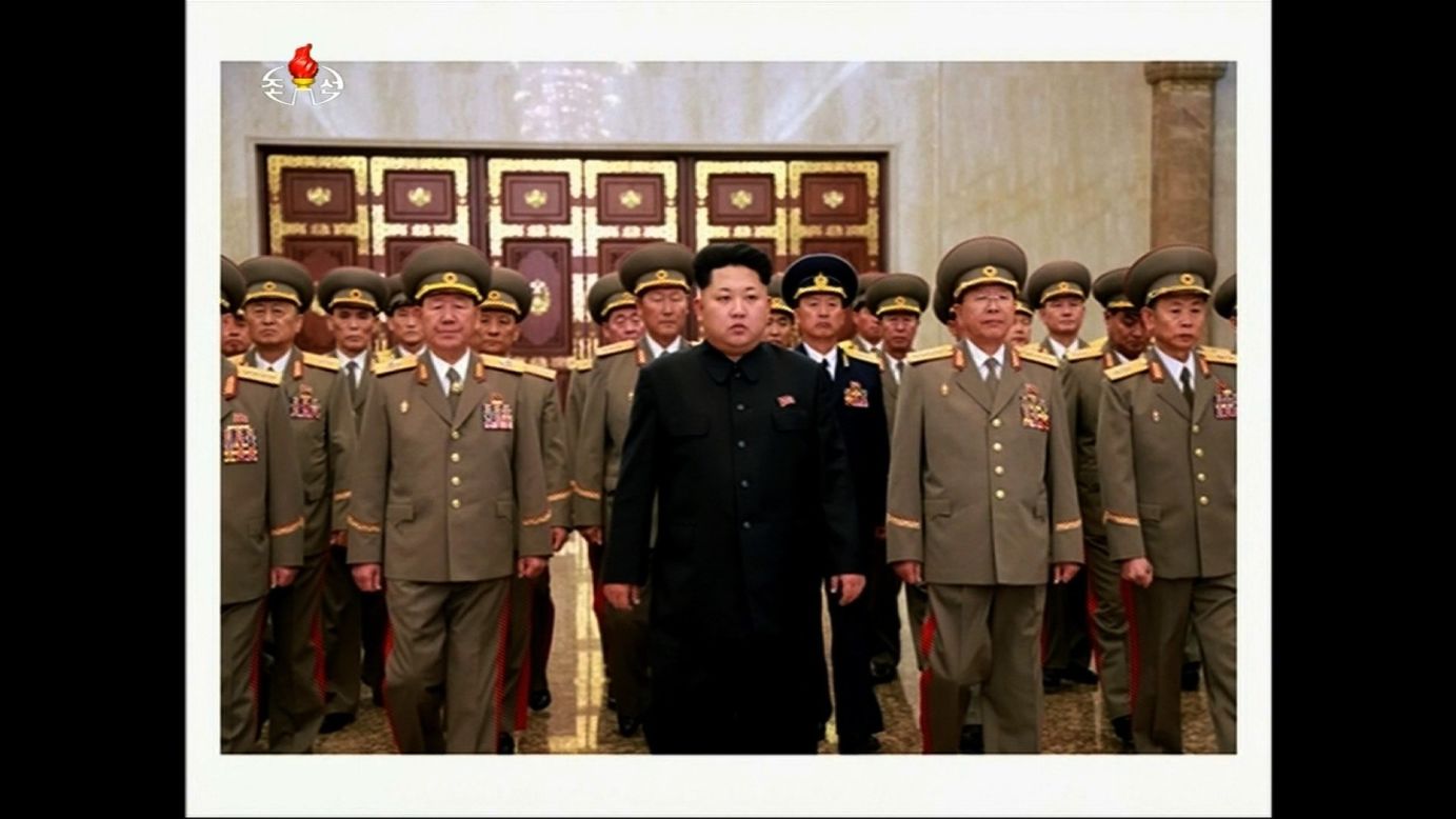According to North Korean state media, Kim was accompanied to the Palace by officials Hwang Pyong So, Ri Yong Gil, Kim Won Hong, Kim Chun Sam, Pak Yong Sik, Jo Kyong Chol and other commanding officers of the KPA.