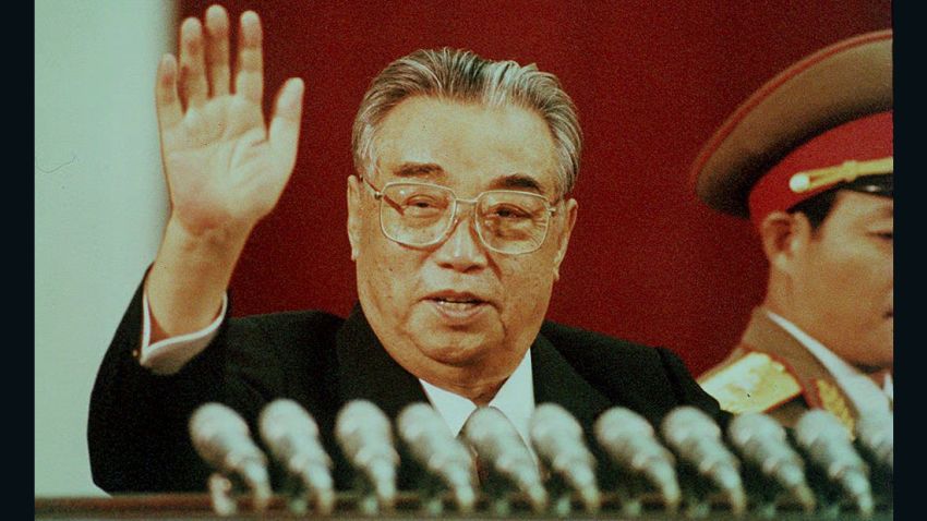 PYONGYANG, NORTH KOREA: This file picture dated 15 April 1992 shows North Korean President Kim Il-Sung waving during the celebration marking his 80th birthday at Kim Il-Sung stadium in Pyongyang. The Chinese government announced last week it would not send 'anyone' to attend Il-Sung's 92nd anniversary in response to North Korea's refusal of international nuclear inspections. (Photo credit should read JIJI PRESS/AFP/Getty Images)