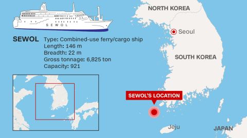 map sewol ferry sinking
