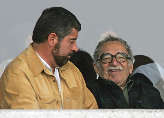 Author of "One Hundred Years of Solitude" Gabriel Garcia Marquez (R) was a fervent football supporter as well as a famed Colombian novelist who had many fans across Latin America. 