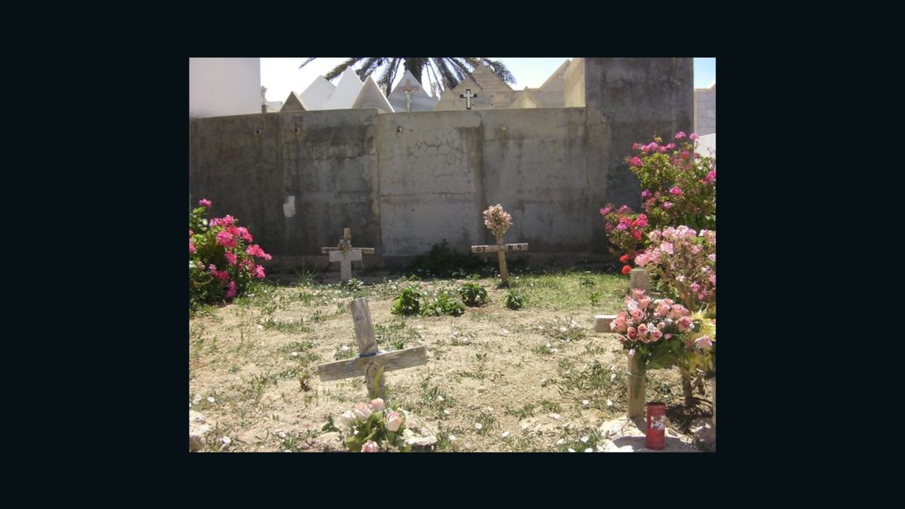 The bodies of migrants washed up on the shores of Lampedusa are buried in the local cemetery