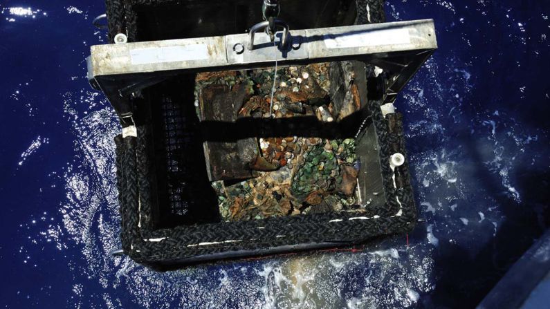 The retrieved coins were melted and sold, according to the BBC. 