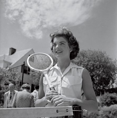 Former U.S. First Lady Jackie Kennedy adds a touch of glamor to the sport in 1953. The image also features in the book,<a href="index.php?page=&url=http%3A%2F%2Fwww.teneues.com%2Fshop-int%2Fthe-stylish-life-tennis2.html" target="_blank" target="_blank"> "The Stylish Life: Tennis,"</a> published by teNeues, courtesy Hulton-Deutsch Collection/CORBIS.
