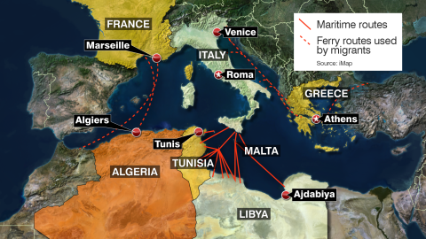 Migrant routes to Europe