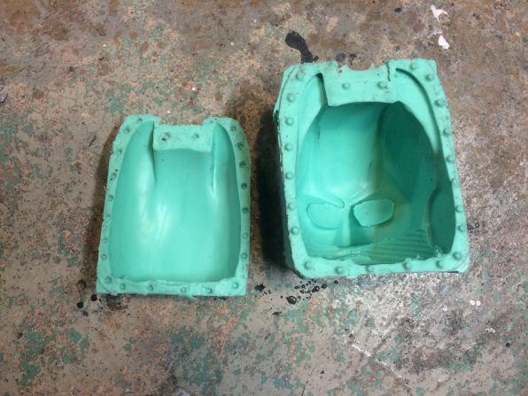 A two part mold was then created from it, into which liquid polyurethane was poured to form the final product.
