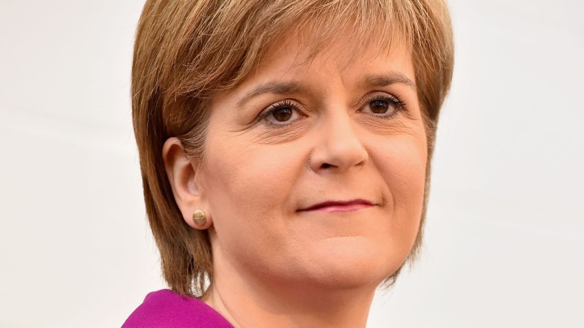 Scotland's First Minister Nicola Sturgeon on April 7, 2015 in Livingston, Scotland.