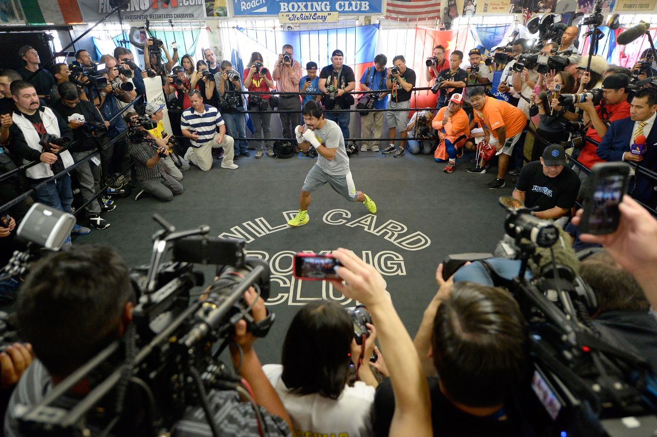This week, Mayweather called Pacquiao a "reckless" fighter, a jibe the "Pacman" shrugged off."That's how people like me and love me, because they like an exciting fight," said the Filipino. "We call this boxing."