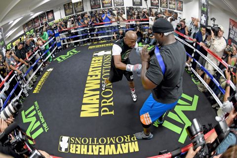 "This is going to be an exciting fight. Our styles are totally different. He is very, very reckless. Every move I make is calculated. I'm always five, 10 steps ahead of my opponent" WBC/WBA welterweight champion Floyd Mayweather said of his rival Manny Pacquiao as reporters packed into the Mayweather Boxing Club.