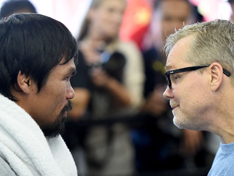 "I've never seen Manny at this level," said trainer Freddie Roach, right. "He's really motivated for this fight. It has really escalated his performance. I think he's faster than ever and he's definitely hitting harder than ever."