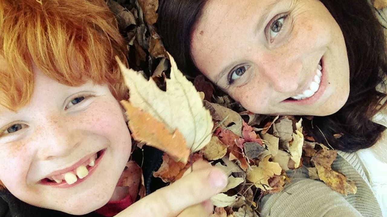 Opt-out activist Bianca Tanis and her son Charlie, 11.