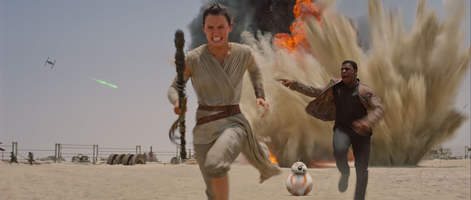 Daisy Ridley portrays the female lead of the movie, Rey, who is often accompanied by her droid BB-8, an early fan favorite.