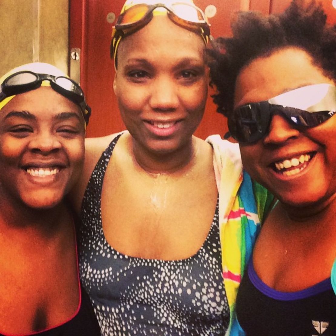 Post-swim smiles. from Eanista Bailey, Lovie Twine, Erica Moore.