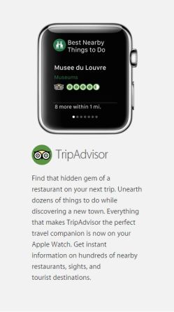 A feature called the TripAdvisor Glance provides GPS-based recommendations throughout the day to guide users toward recommended points of interest nearby.