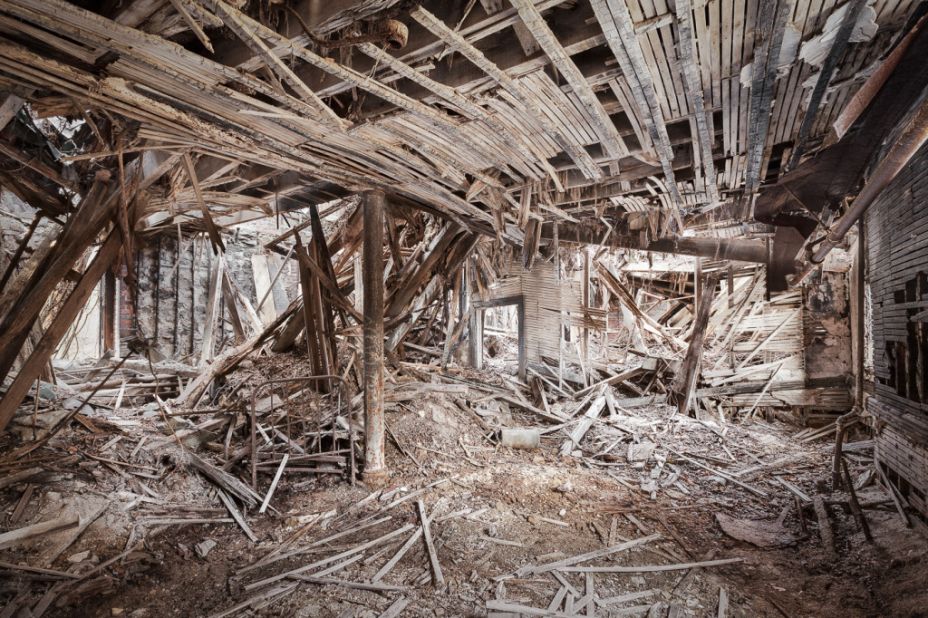 Though the Staten Island Farm Colony is designated as a landmark historic district, many of its oldest structures are in ruins. This was the last room standing in a collapsed dormitory now slated for demolition.