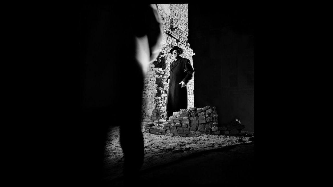 In this photo from 1949's "The Third Man," Orson Welles is hemmed in by darkness in a way that suggests the film's shadowy themes.