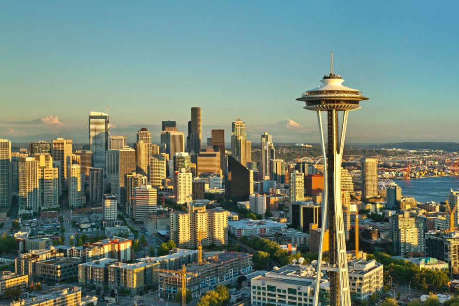 Seattle's 605-foot Space Needle was built for the Century 21 Exposition in 1962.
