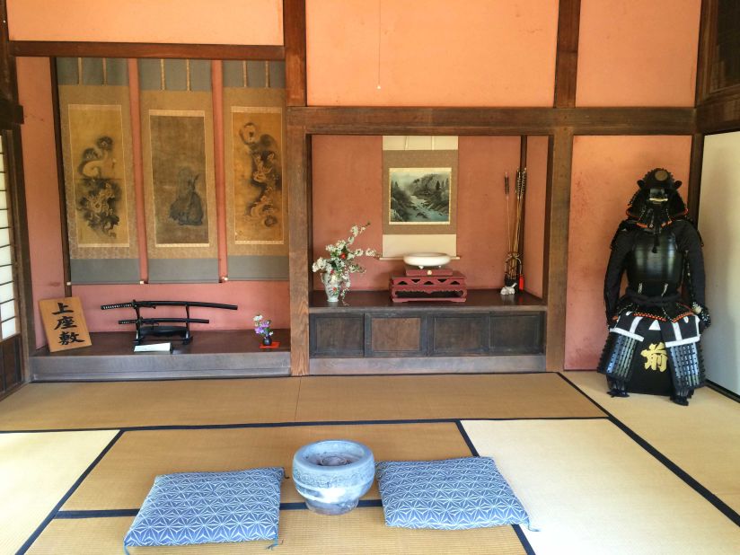 The Saisho Residence is the oldest of the three Izumi-Fumoto samurai residences open for public viewing. In a samurai's bedroom (pictured), a samurai would always sleep with his sword nearby. 