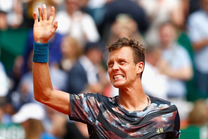 Berdych (pictured) would triumph over his French opponent 6-1 6-4.