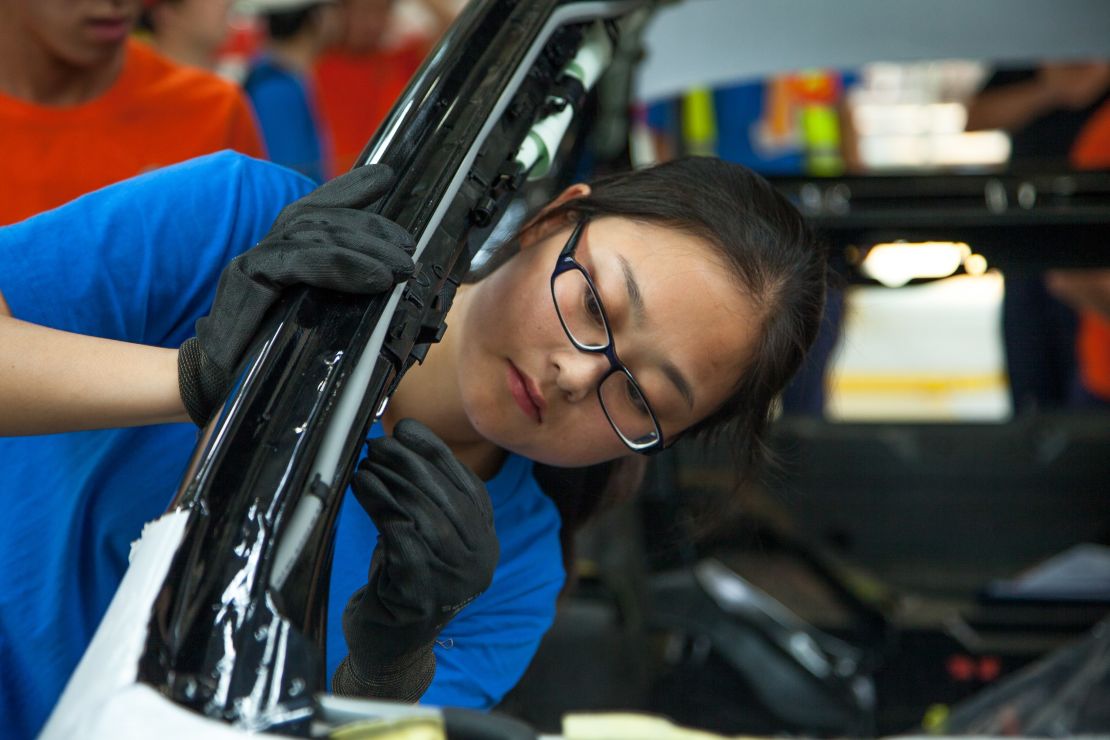 A Volvo manufacturing plant in Chengdu. Previously owned by Ford, Volvo was acquired by China's Geely Automobile in 2010.  