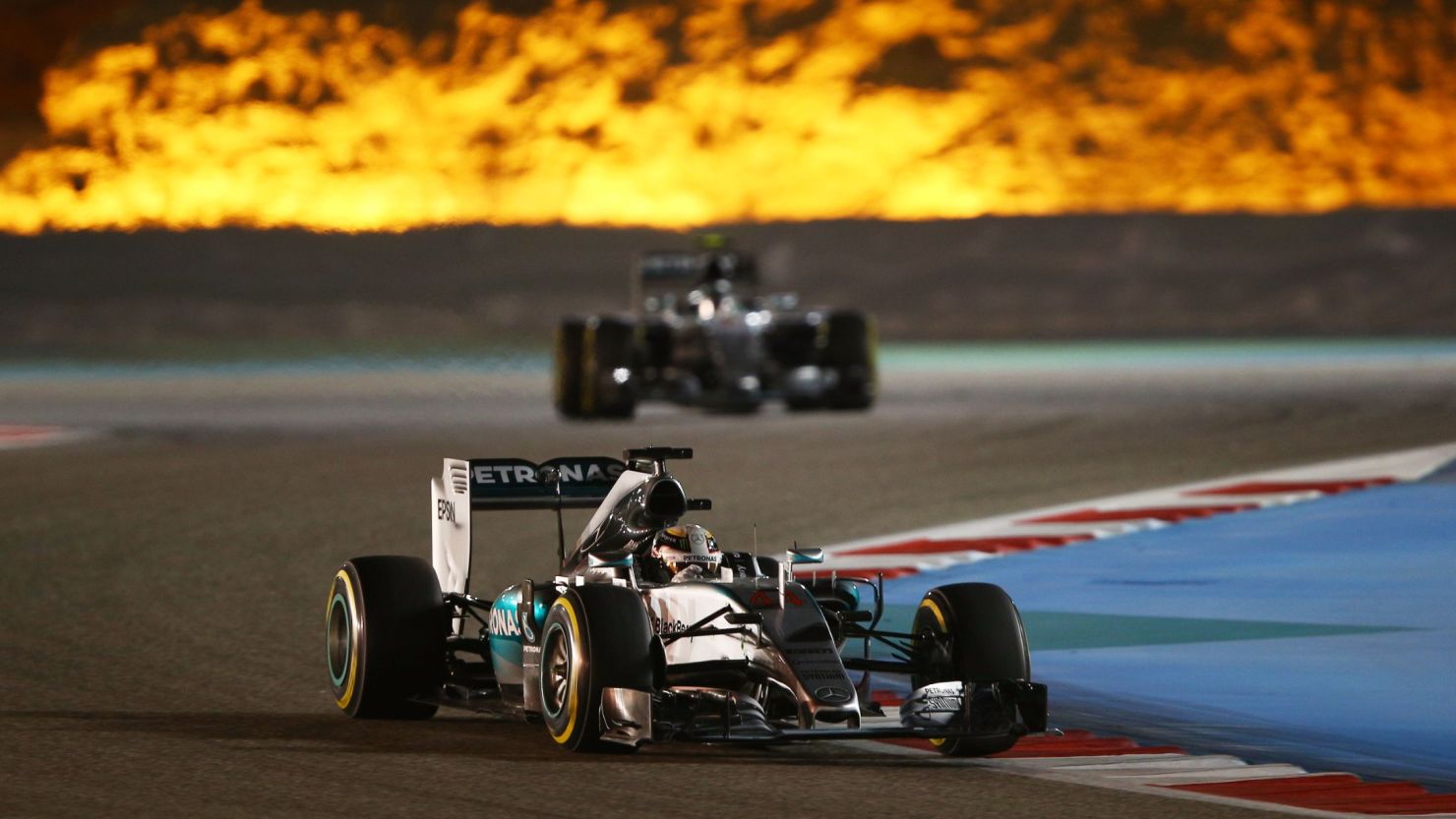 Hamilton cruised to victory in the Bahrain GP, despite losing his brakes on the final lap.