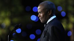  Actor Sidney Poitier  speaks onstage at the 39th AFI Life Achievement Award honoring Morgan Freeman held at Sony Pictures Studios on June 9, 2011 in Culver City, California.