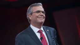 Jeb Bush speaks at the annual Conservative Political Action Conference in National Harbor, Maryland, on February 27, 2015.