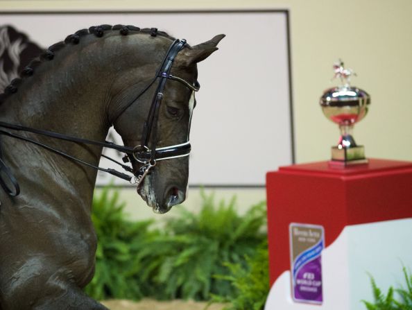 Defending champion Valegro -- the horse Dujardin rode to victory -- eyed up the silverware as the final got under way.